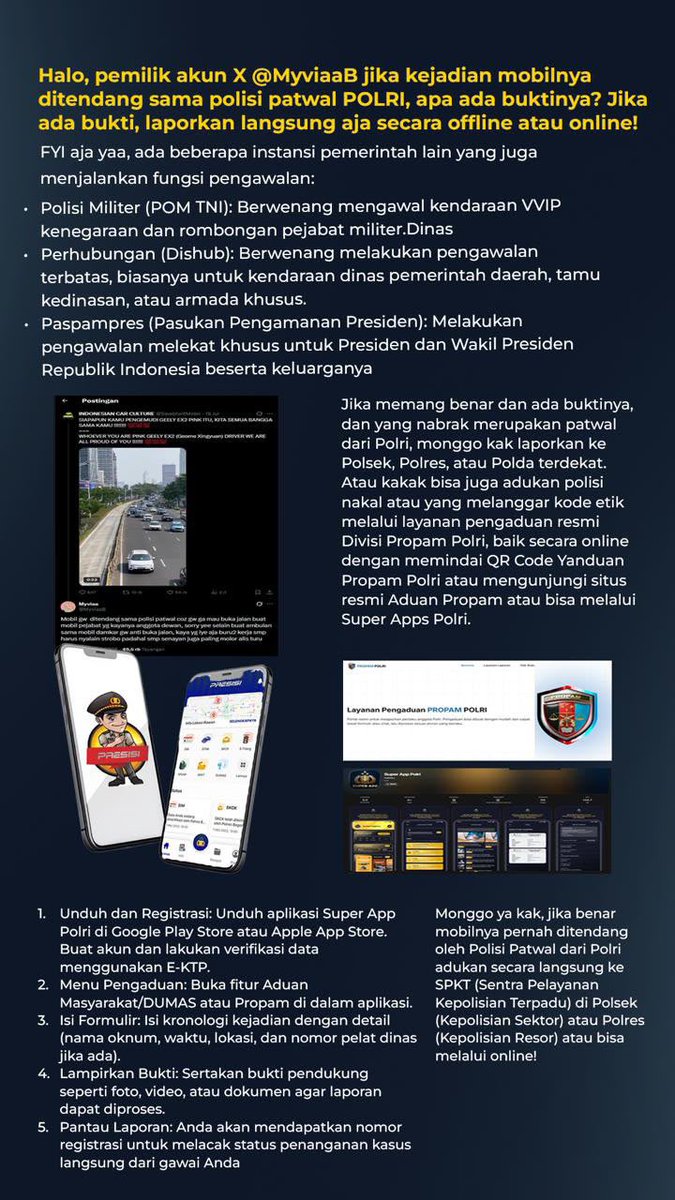 publikmemantau's tweet photo. Halo netizen pemilik akun *X MyviaaN* jika benar pernah merasa mobilnya ditendang polisi patwal.
Polri mempertegas ketika ada oknum atau anggota polisi yang melanggar kode etik, akan dilakukan pemeriksaan.
#publikmemantau #polripresisi #propam #supperappspolri #polisipatwal https://t.co/DG6EWSd553