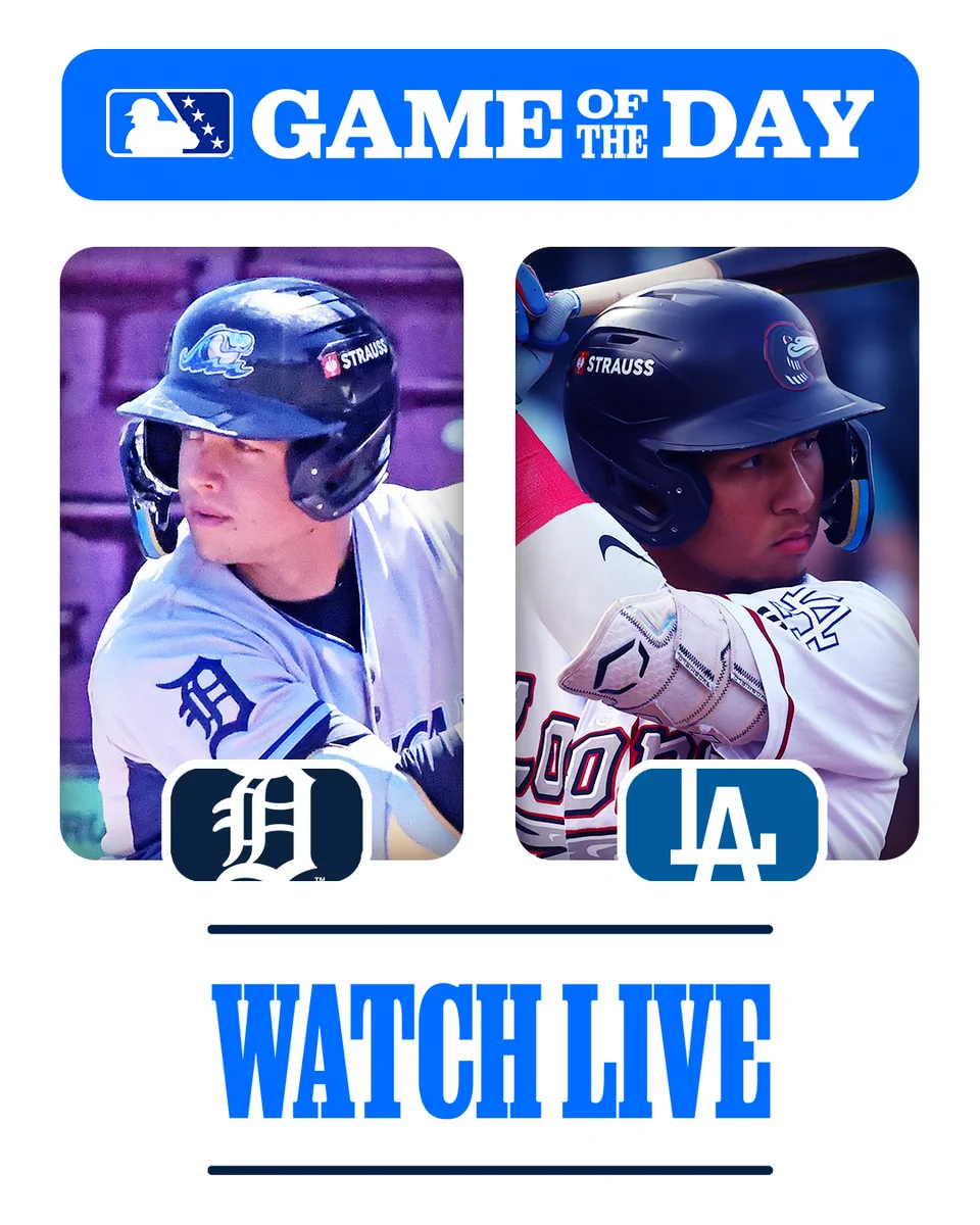 MILB GAME OF THE DAY

Images of Bryce Rainer in a grey West Michigan jersey and Eduardo Quintero in a white Great Lakes Loons jersey

DETROIT TIGERS LOS ANGELES DODGERS

WATCH LIVE