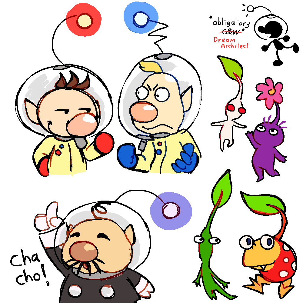 kirbychu26's tweet photo. Pikmin doodles https://t.co/wveAkeFoTE