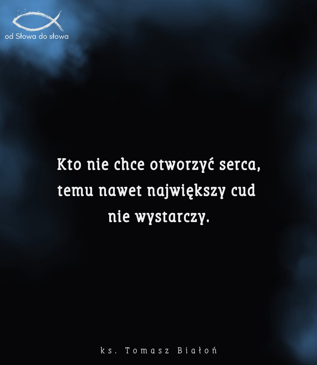 tdfbialon's tweet photo. Nie brak znaków jest największym problemem człowieka, lecz serce, które nie chce uwierzyć. Faryzeusze patrzyli na Jezusa, widzieli Jego cuda, słyszeli Jego słowa, a mimo to domagali się kolejnych dowodów. Kto nie chce otworzyć serca, temu nawet największy cud nie wystarczy.

+++

Ewangelia na 20.07.2026 r. (Poniedziałek): „Niektórzy z uczonych w Piśmie i faryzeuszów rzekli do Jezusa: «Nauczycielu, chcielibyśmy zobaczyć jakiś znak od Ciebie». Lecz On im odpowiedział:
«Plemię przewrotne i wiarołomne żąda znaku, ale żaden znak nie będzie mu dany, prócz znaku proroka Jonasza. Albowiem jak Jonasz był trzy dni i trzy noce we wnętrznościach wielkiej ryby, tak Syn Człowieczy będzie trzy dni i trzy noce w łonie ziemi.
Ludzie z Niniwy powstaną na sądzie przeciw temu plemieniu i potępią je, ponieważ oni wskutek nawoływania Jonasza się nawrócili; a oto tu jest coś więcej niż Jonasz.
Królowa z południa powstanie na sądzie przeciw temu plemieniu i potępi je; ponieważ ona z krańców ziemi przybyła słuchać mądrości Salomona, a oto tu jest coś więcej niż Salomon».” (Mt 12,38-42)