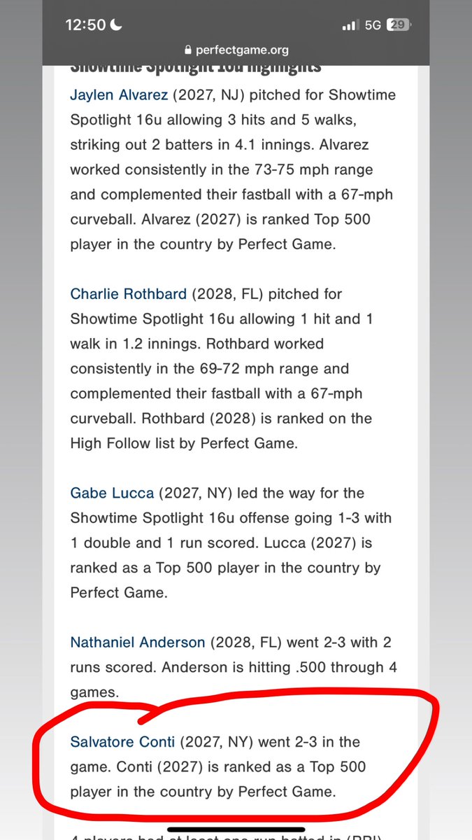 Sal_Conti12's tweet photo. 2-3 at plate with 2rbis 
@BaseballDown @uncommittedBBs @DraftProspectus @SunilSportsNews https://t.co/vfWn4XYI1M