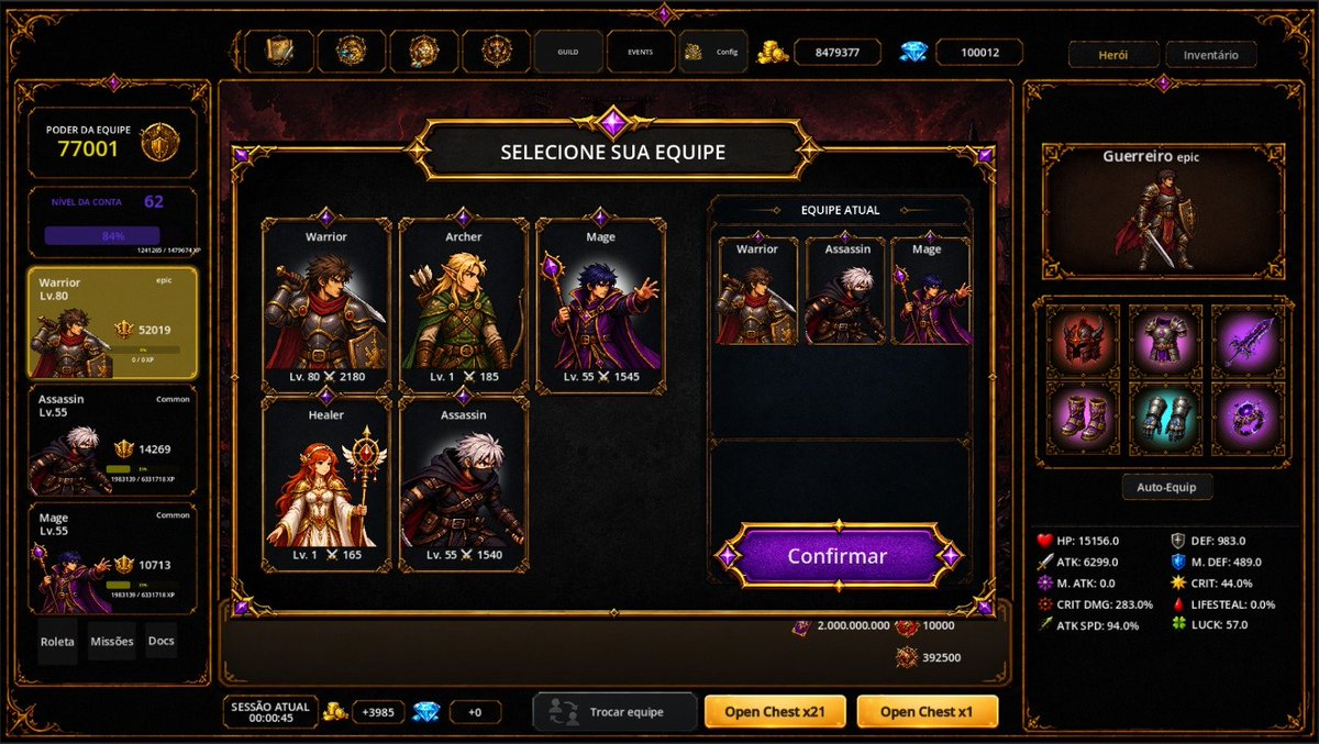 EclipsiaAFK's tweet photo. ⚔️ Eclipsia Update ⚔️
Eclipsia is now around 70% complete! 🎉
Here's what has already been implemented:
✅ AFK System
✅ Equipment &amp; Inventory
✅ Auto-Equip System
✅ Boss Battles
✅ Chest Rewards
✅ Multiple Shops
✅ Character Progression
✅ Token Rewards
#indiedev #idlegame https://t.co/nUIDvOp999