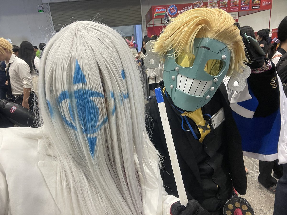 itskOhara666's tweet photo. Hobby Horizon today!
@dANNIHILATION7 as Robo-Ky🤖
Me as Venom🎱
#ggstv #guiltygearstrive #guiltygearcosplay https://t.co/6scYt49OUN