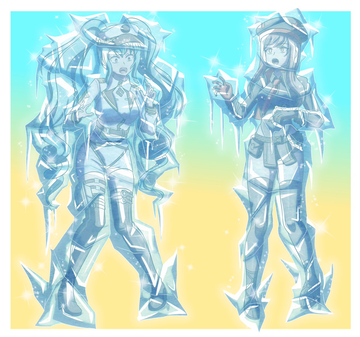 AsfrLex's tweet photo. Commission for Freezeasfrfan of Privaty and Rapi, hit by a freeze beam, staying frozen for a while, for then slowly thawing out
Enjoy! https://t.co/27oCqrLQ1y