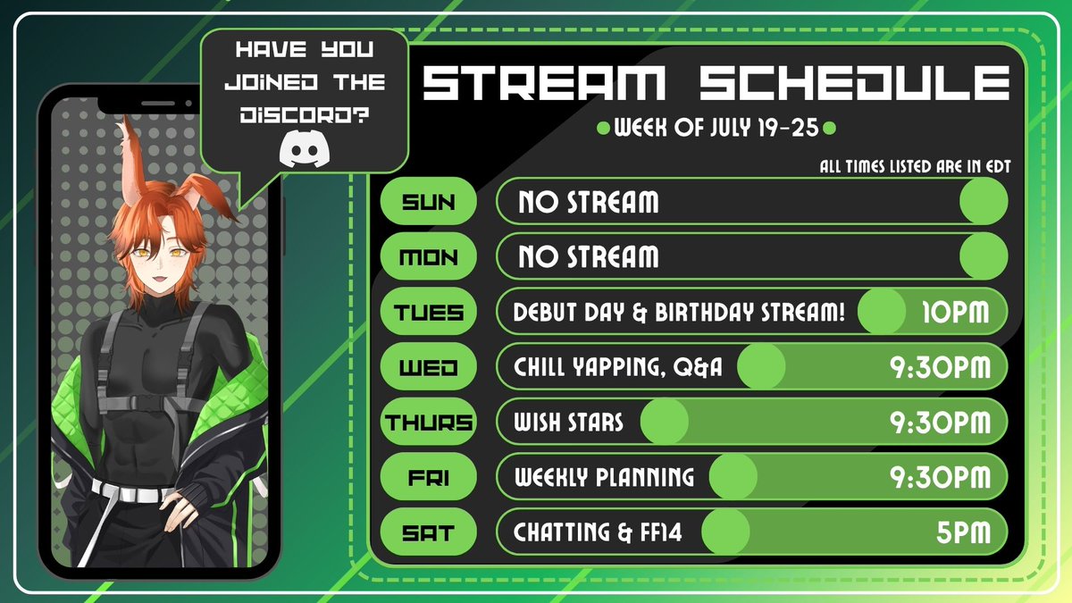LuckyCalix's tweet photo. Stream Schedule is made for the upcoming week!

I'll try to have these more in advance in the future, this week has just been a little hectic 🐰 https://t.co/ycx5R9ORX9