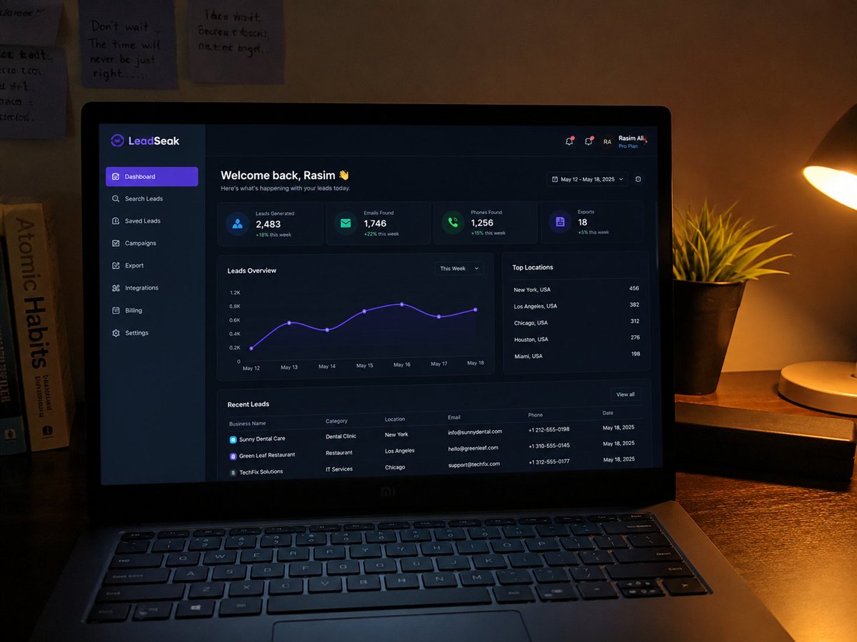 jaffery_for's tweet photo. AI won't replace businesses.

It will replace manual lead generation.

That's why I'm building LeadSeak.

Find Google Maps leads in minutes.

🚀 Faster search
📧 Verified contacts
📤 Export instantly

Building in public.

#buildinpublic #SaaS #LeadGeneration #B2B #Sales #Startups https://t.co/x6HF4j0ASs