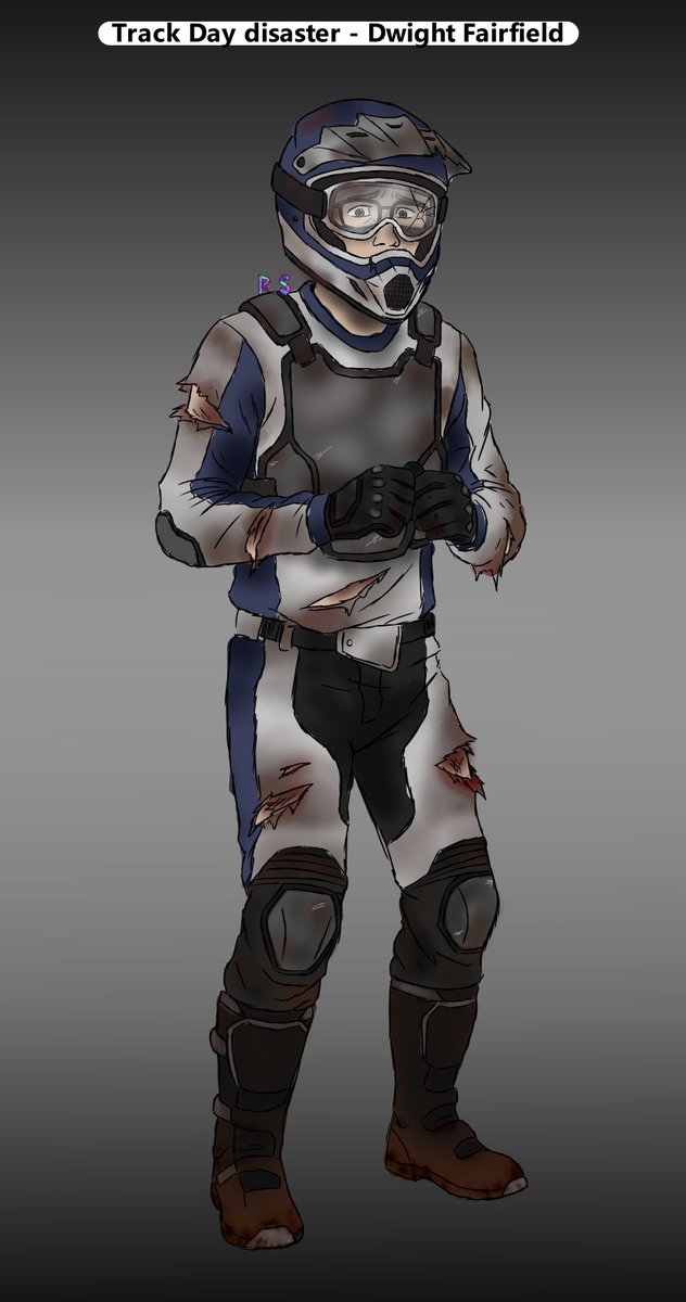 LeonCatKennedy's tweet photo. Unfortunately im from a country that not allowed to participate in the #dbd cosmetic contest 

But since i started on a concept, here is my Track Day disaster Dwight Fairfield outfit 

#deadbydaylight https://t.co/Gvdi7NDWLt