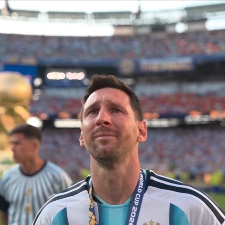 choquei's tweet photo. 🚨AGORA: Messi chora após receber a medalha de vice-campeão da Copa do Mundo. https://t.co/OKrHSu1tSa