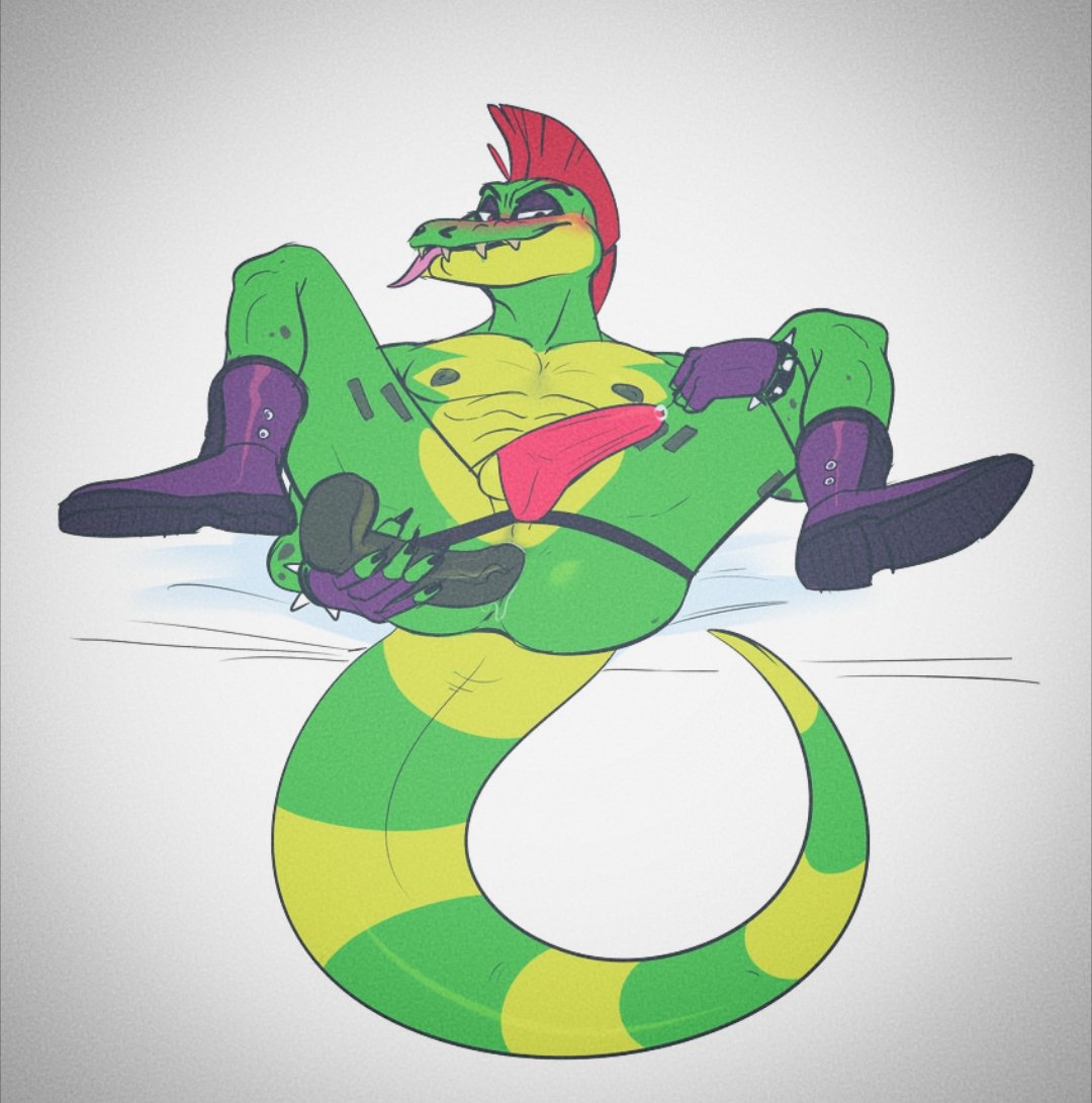 _CHAOSGREMLIN_'s tweet photo. [#SeductiveSunday]

ㅤㅤ"Seductive Sunday, eh? First time I'm hearin' of this—well shit, I know theres some of youse who would die to get ahold of this gator but this should suffice for a lil' bit~" https://t.co/A0dxWxnCiX