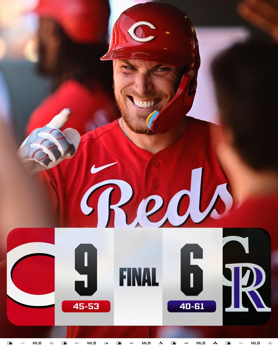 MLB's tweet photo. Tyler Stephenson homers twice and the @Reds take the series! https://t.co/Qxtfp1HdO8