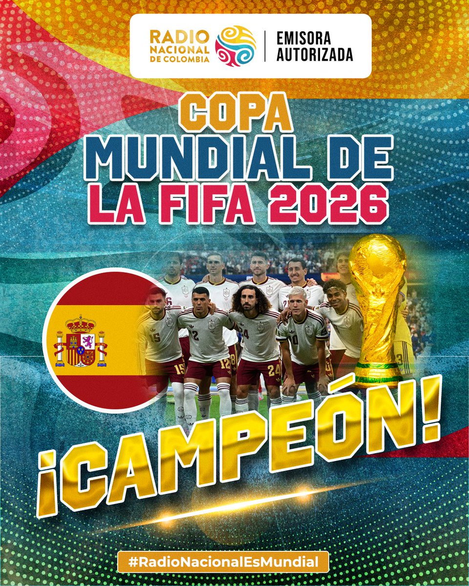RadNalCo's tweet photo. #RadioNacionalEsMundial⚽️| ESP🇪🇸 1-0 ARG🇦🇷  |⏱️125

¡ESPAÑA tiene la segunda! ¡ESPAÑA es campeona del mundo! ¡Aplausos a la roja que es campeona de la final del mundo! Después de 16 años los ibéricos vuelven a levantar una copa ¡Partidazo de los españoles que lo merecían!

EN VIVO 👉 https://t.co/M7gnVnB3WA