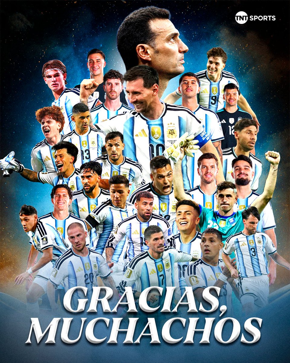 TNTSportsAR's tweet photo. Gracias por devolvernos la ilusión una vez más, por dejar todo en la cancha y por volver a jugar los ocho partidos de una Copa del Mundo.

¡Siempre juntos, Selección! 🇦🇷 

#TNTSportsMundial https://t.co/7BssEBadrK
