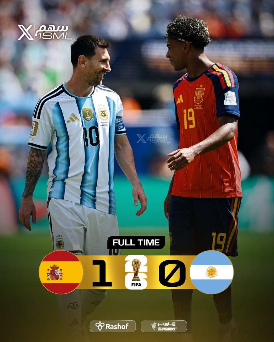 1SMi_'s tweet photo. 🚨— نهـائي كاس العـالـم 2026م :

🇪🇸 إسـبـانـيـا 1-0 الارجـنتـيـن 🇦🇷

🇪🇸 إسـبـانـيـا 1-0 الارجـنتـيـن 🇦🇷

🇪🇸 إسـبـانـيـا 1-0 الارجـنتـيـن 🇦🇷

ابـطال كاس العالم! المونديال!🤯♥️🌎 https://t.co/kqynHWDMG9