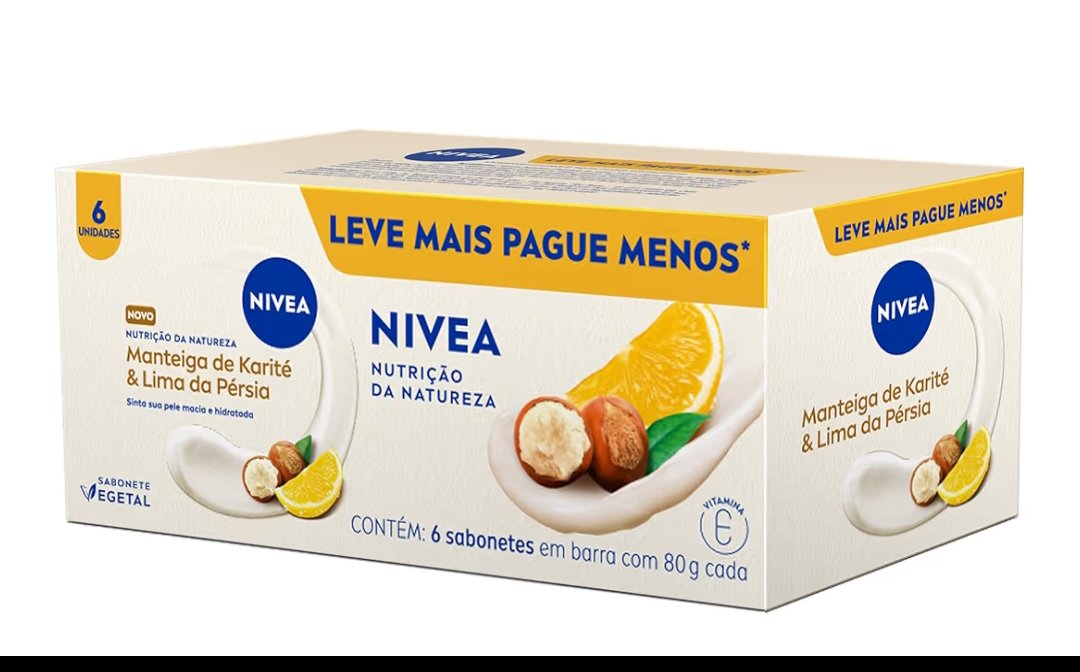 Yudipromo's tweet photo. 🔥 SABONETE NIVEA 6 UNIDADES R$ 16! 🔥
NIVEA Sabonete Vegetal Nutrição Da Natureza Manteiga De Karité &amp; Lima Da Pérsia 80g (6 un.)
❌ De: R$ 29
✅ Por: R$ 16
👉 https://t.co/riL4YYlJbV https://t.co/njZIiJVHWj