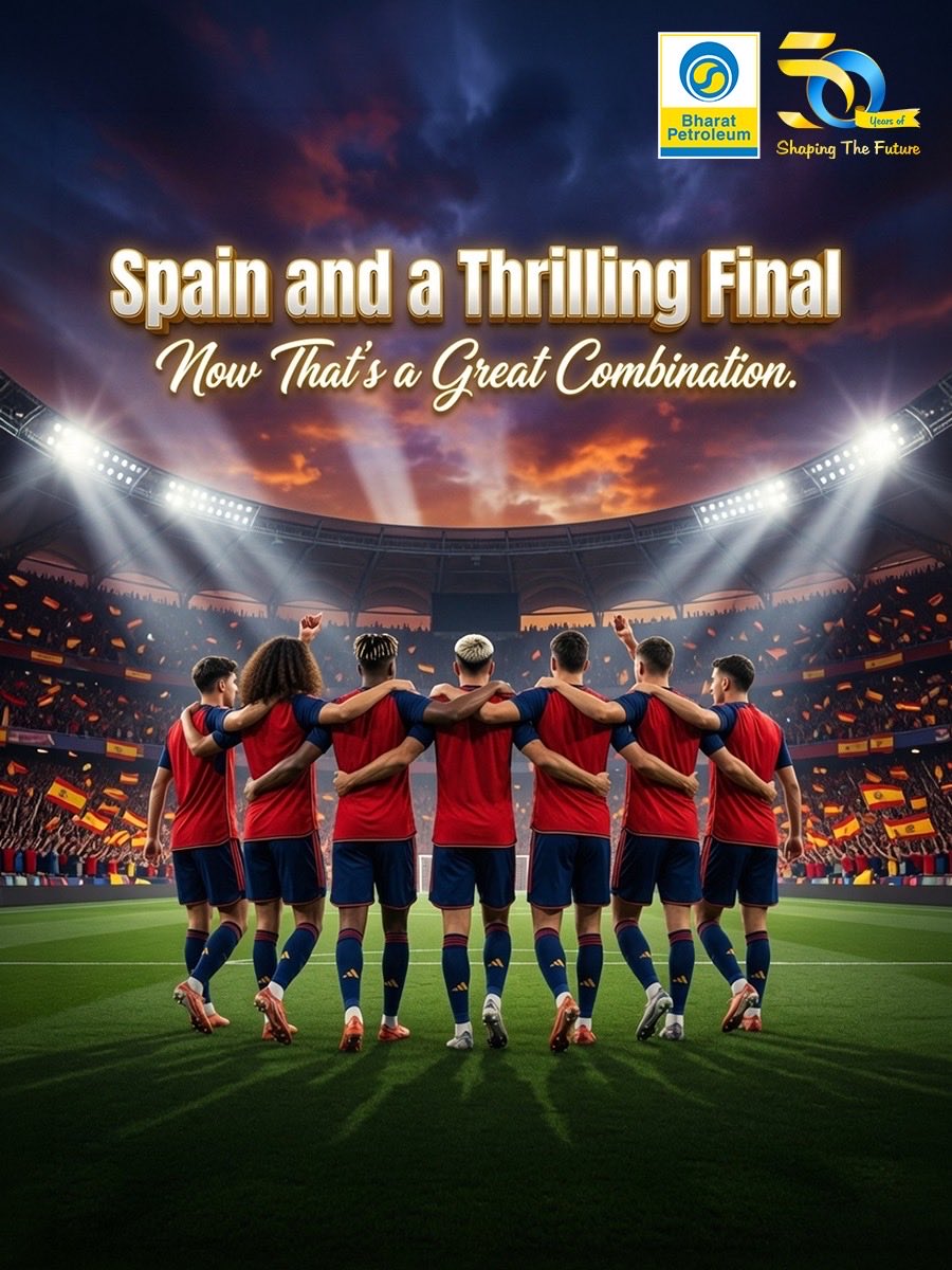 BPCLimited's tweet photo. Champions of the moment, masters of the game.

Now that's a great combination! 

Congratulations, Spain, on an unforgettable triumph!

#BPCL #FIFAWorldCup #UnitedByFootball https://t.co/Up1vVUdMHj