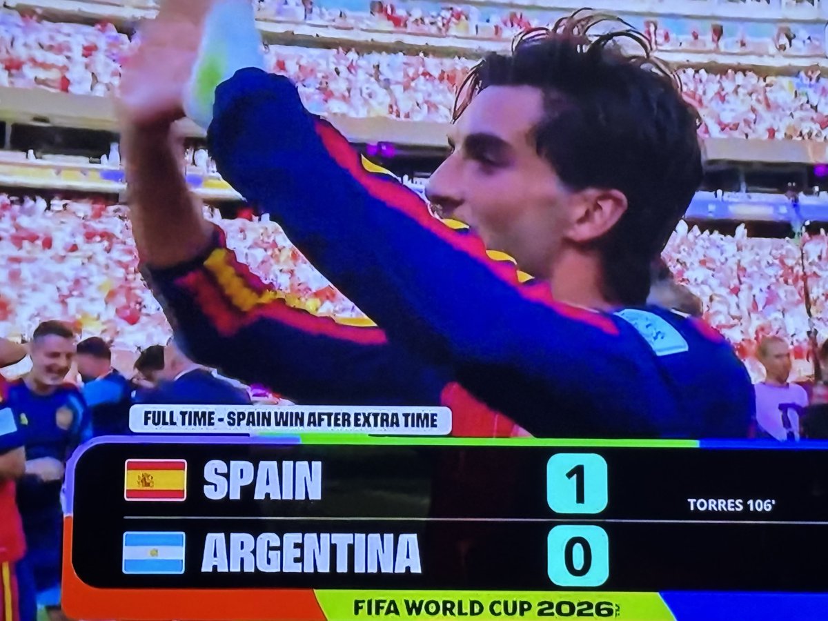 TuiteroSismico's tweet photo. Me parece que bien merecido el triunfo y el título de España 🇪🇸 🏆 #Campeon #mundialdefútbol2026 #España https://t.co/Vm0CZarLFZ