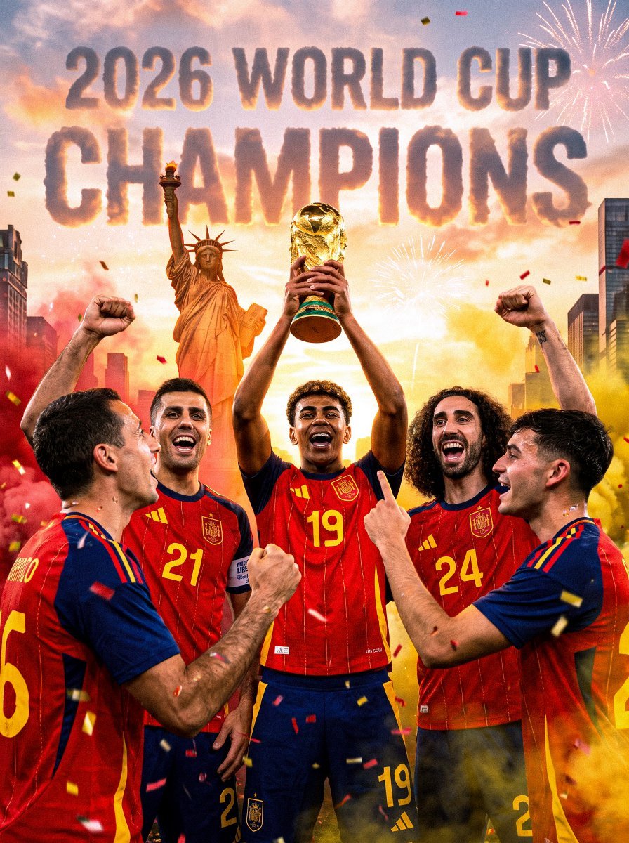 Idreesaslam16's tweet photo. 🚨🚨 SPAIN ARE WORLD CHAMPIONS FOR THE FOURTH TIME! ⭐️⭐️⭐️⭐️ https://t.co/tjjWsloPb3