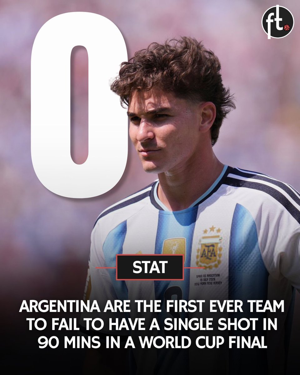 igbinosaaa's tweet photo. @PopBase 🇦🇷 For the first time ever in a World Cup final, a team has failed to produce a single shot across 90 minutes.

That team was Argentina. https://t.co/yfjJwSIfXL