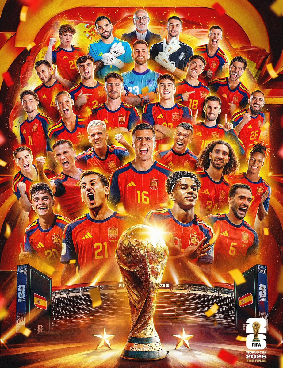 TforTweets7's tweet photo. FT: Spain 1-0 Argentina.

SPAIN HAVE WON THE 2026 WORLD FIFA CUP 👏♥️🇪🇸💫 https://t.co/rpssubUWQe