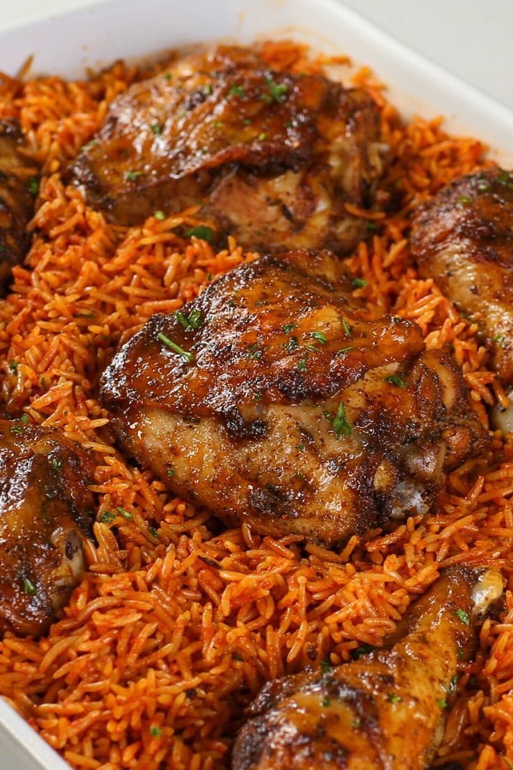 F0ODHub's tweet photo. Smokey Jellof Rice with Fried Chicken 
Very Delicious https://t.co/dm0n8Kfs41