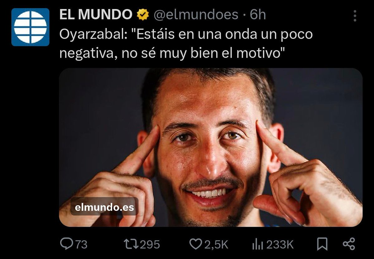 victorabadf1's tweet photo. Oyarzabal: "Estáis en una onda un poco negativa, no sé muy bien el motivo" https://t.co/4ZGwOym5NU