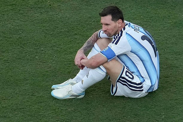 faizanlakhani's tweet photo. Every great sporting story has moments of triumph & heartbreak.

Tonight belongs to Spain. But these images of Lionel Messi reflect the other side of elite sport: the pain that comes after giving everything. 

He was dejected after Argentina's defeat in the FIFA World Cup final. Whether or not this proves to be his final international match, his legacy remains untouched, one of football's GOATs, whose journey inspired a generation.