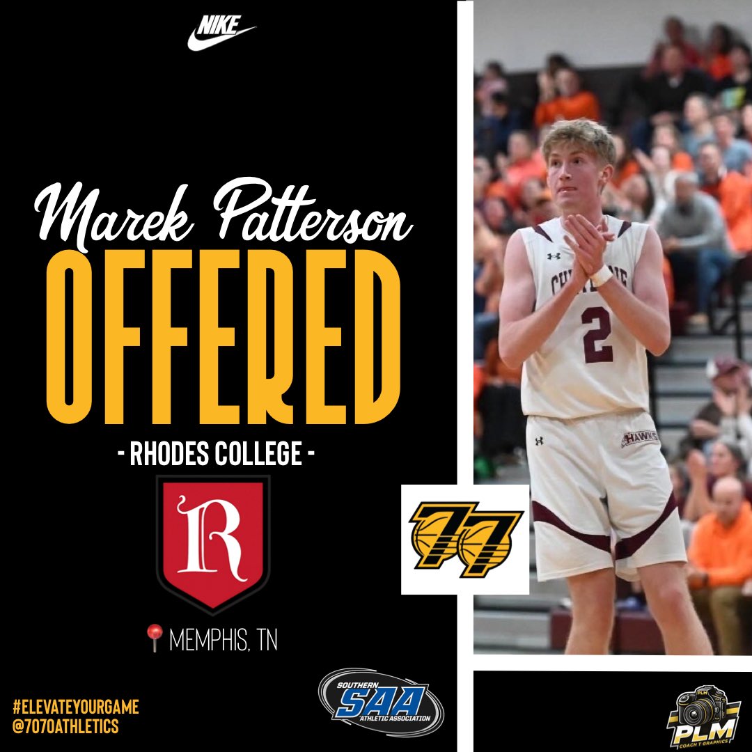 7070Athletics's tweet photo. Special Congratulations to c/o 27 @MarekPatterson on his offer from @RhodesLynxMBB!!
#ElevateYourGame | #WeComin | #The7070Difference https://t.co/PjA5LJO80E
