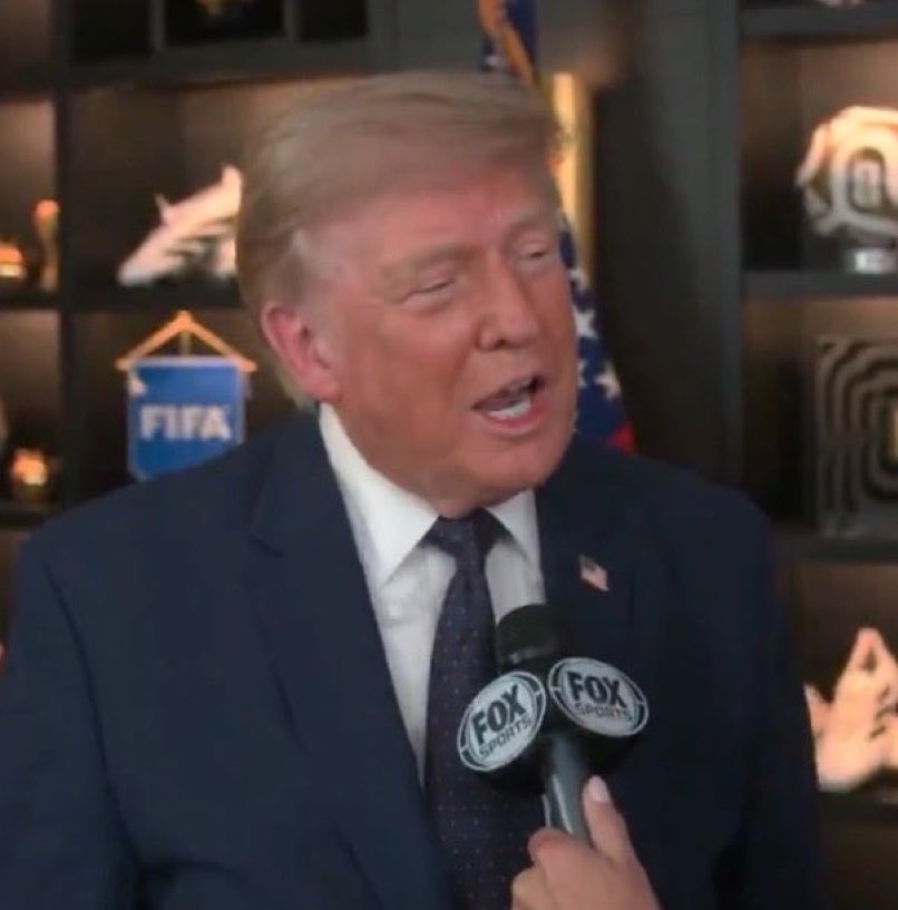 centregoals's tweet photo. 🚨🚨🎙️| Donald Trump prediction for the final:

“It’s so hard to bet against Lionel Messi. He’s a great player. 

“I saw his decisive assist against England… It was absolutely perfect.” https://t.co/t0Jg98SWMk