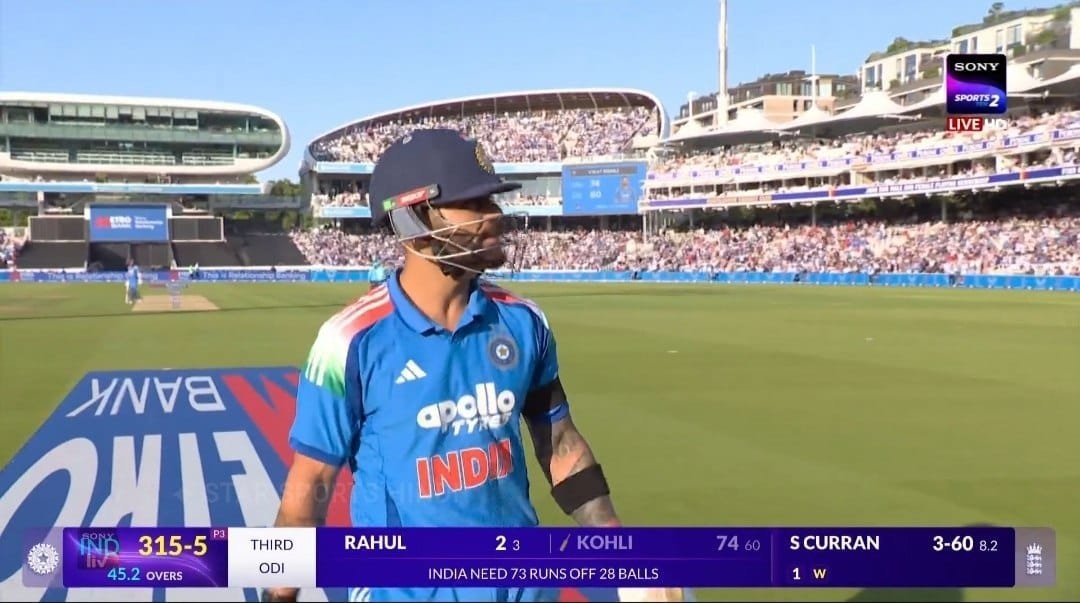 Tweetwaz's tweet photo. Well Played King Kohli 👑 
Maiden fifty at the Home of Cricket 🏏
#INDvsENG https://t.co/i5gQ5GNMjq
