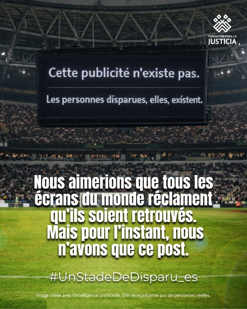 FJEDD's tweet photo. #LaCoupeSansElles_Eux
#UnStadeDeDisparu_e_s
Nous aimerions pouvoir payer une publicité pendant un match de la Coupe du monde.
Pour l’instant, nous n’avons que cette publication, aidez-nous à la partager.
https://t.co/cjHbBoBmKm
#OutOfPlay #ForcedDisappearances #DisparitionsForcées #HumanRights #WorldCup #CoupeDuMonde #FIFAWorldCup #Mexico #ForcedDisappearances #HumanRights #DisparitionsForcées #DroitsHumains