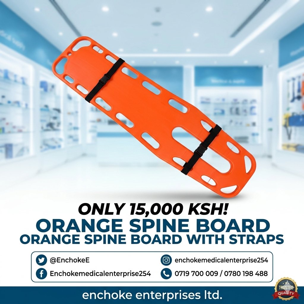 EnchokeE's tweet photo. 🧡 Spine Board with Straps – now on sale in Nairobi, Kenya!
Ideal for safe patient immobilization in ambulances, hospitals &amp; emergency response.
📞 0719 700 009 
Spain
#SpineBoard #EmergencyMedicalEquipment #AmbulanceSupplies #MedicalEquipmentKenya #NairobiKenya https://t.co/QgW0VPEK4a