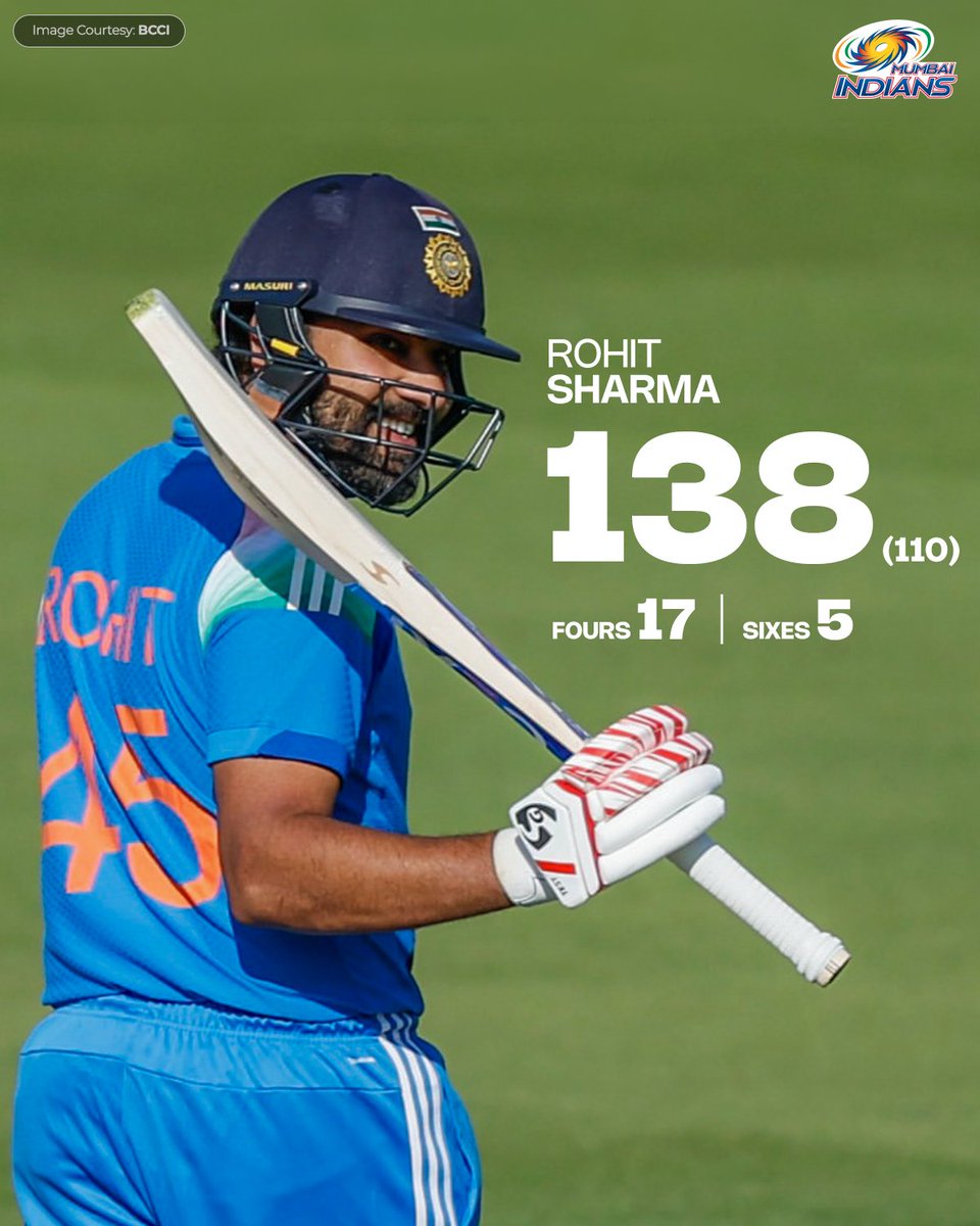 mipaltan's tweet photo. A ™️ Hitman century, filled with class! 💙

#ENGvIND https://t.co/CsX9HLCeGi