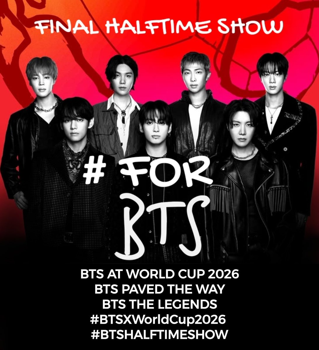 lightjjk's tweet photo. ARMY!! APOYEMOS LAS TENDENCIAS DE BTS ‼️

RT + 💬
BTS AT WORLD CUP 2026
BTS PAVED THE WAY
BTS THE LEGENDS
#BTSXWorldCup2026 
#BTSHALFTIMESHOW https://t.co/ijymzfDHGH