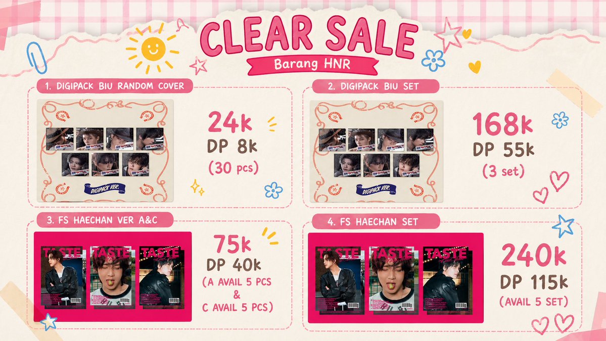 nalie_js's tweet photo. [help rt] #WTS — BARANG HNR

• price on pict 
• barang ridi wh ina 🇮🇩
• pelunasan pas barang arv aku 
• clear sale karna ini barang hnr
• trusted 100%
• exc packing, co 🍊

minat? bisaa ketuk"✊🏻 my dm yaaww🤍
#zonauang #jajanmurce https://t.co/CYIEep3K2M
