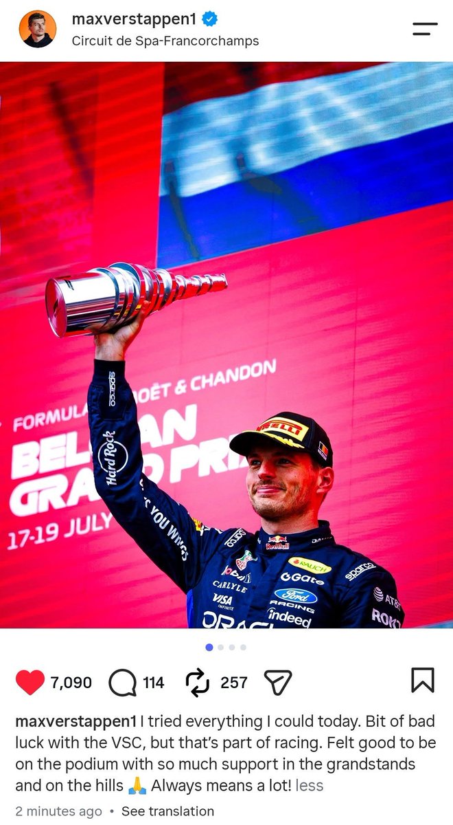 mxverschaos's tweet photo. max's post: "...bit of bad luck with the VSC but that's part of racing"

charles' post: "...got a bit lucky with the VSC that helped us"

funny how they both wrote about vsc but told different stories 😭😂 https://t.co/R6tiJ8i45Z