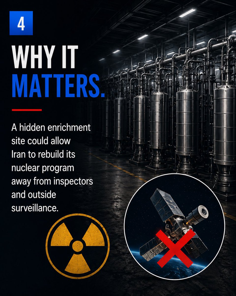 ErickStakelbeck's tweet photo. Why is President Trump suddenly talking about Pickaxe Mountain?
 
Most Americans have never heard of it.  But it could soon become one of the most important locations in the world.  Iran appears to be building nuclear facilities even deeper underground at this very site—potentially beyond the reach of the bunker-busting weapons used against Fordow.  Swipe through to see...
 
Understanding the story behind the headlines matters.
Follow @ErickStakelbeck for daily updates from Washington D.C. to Jerusalem.