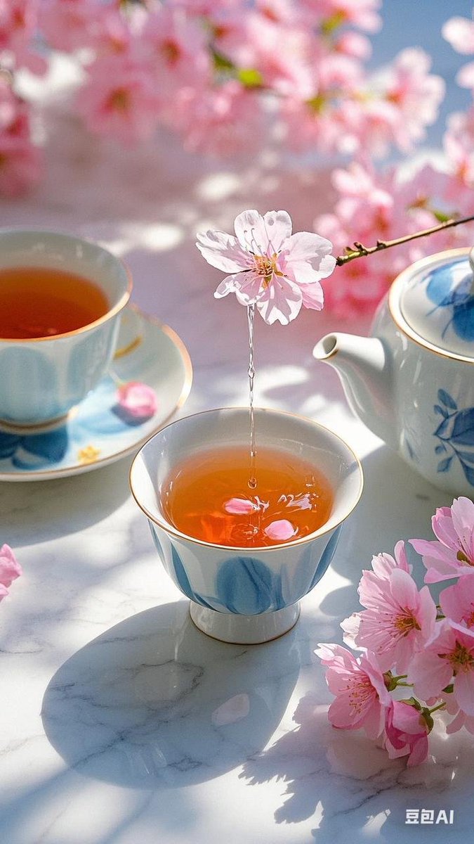 one_sexons's tweet photo. Just sat by the window with a warm cup of tea, watching cherry blossoms drift down—today’s little moment feels like a soft hug for my tired heart.， https://t.co/prTEwe4f4e