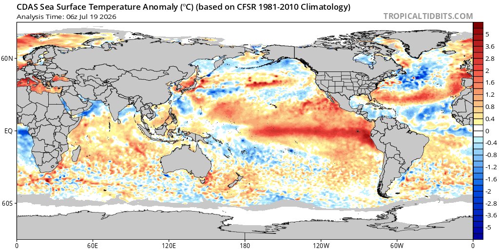 EdoWeatherman's tweet photo. Proyección a largo plazo. De la sequía a un invierno lluvioso. 

El patrón favorable para lluvias seguirá presente, esto gracias a la influencia de El Niño, la Oscilación Madden Julian sobre el Pacífico y una prolongada fase negativa de la Oscilación Antártica.
Debemos seguir atentos con los futuros eventos de lluvia en las siguientes semanas.

Como dato, solo en estos días de lluvia, el norte chico ya ha acumulado el equivalente a 1-2 años normales y aún quedan eventos.

Se proyecta que hasta el 31 de julio, gran parte de la zona central alcance el 70-80% de un año normal.
