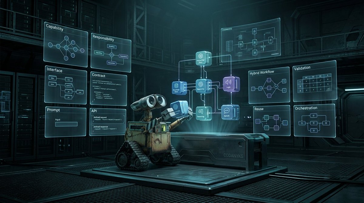 codanyks's tweet photo. New article is live.
Most #ai #builders start by writing #prompts.
#Experienced builders start by designing #capabilities.
Learn how to identify reusable #skills, define boundaries, #design stable interfaces, and choose the right implementation.
https://t.co/d4JGhHVK7A
#Agents https://t.co/6qqy8MrR6w