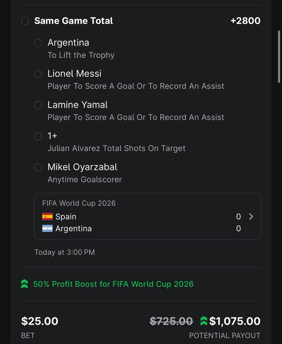 GreenSlipBets's tweet photo. Free Spain v Argentina lay! Goodluck to the gamblers https://t.co/SSFcyWATIM