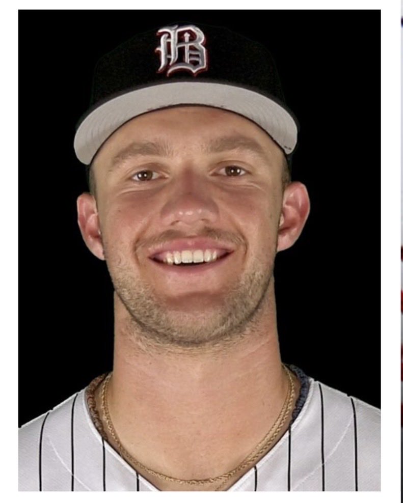 Dougout04's tweet photo. @BhamBarons &amp; @trashpandas hope to finish this series today.  Regardless of the first pitch time we will air the pre-game at 2:15 CST on @WJOX945 (100.5).  Our guests will be Barons pitchers Liam Paddack (red goatee) &amp; Pierce George.  It’s $2.05 hot dog 🌭 day https://t.co/jgVtC9K1Qu