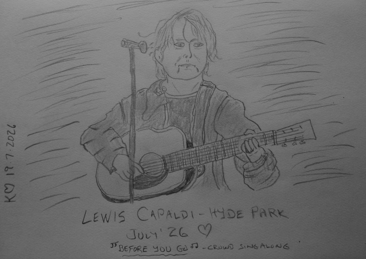 m4goodtimes's tweet photo. my sketch from the video of @LewisCapaldi performing at #HydePark last weekend. #yeg #edmonton #fanart #art #artist #sketch #drawing #LewisCapaldi https://t.co/LXEaCzjchl