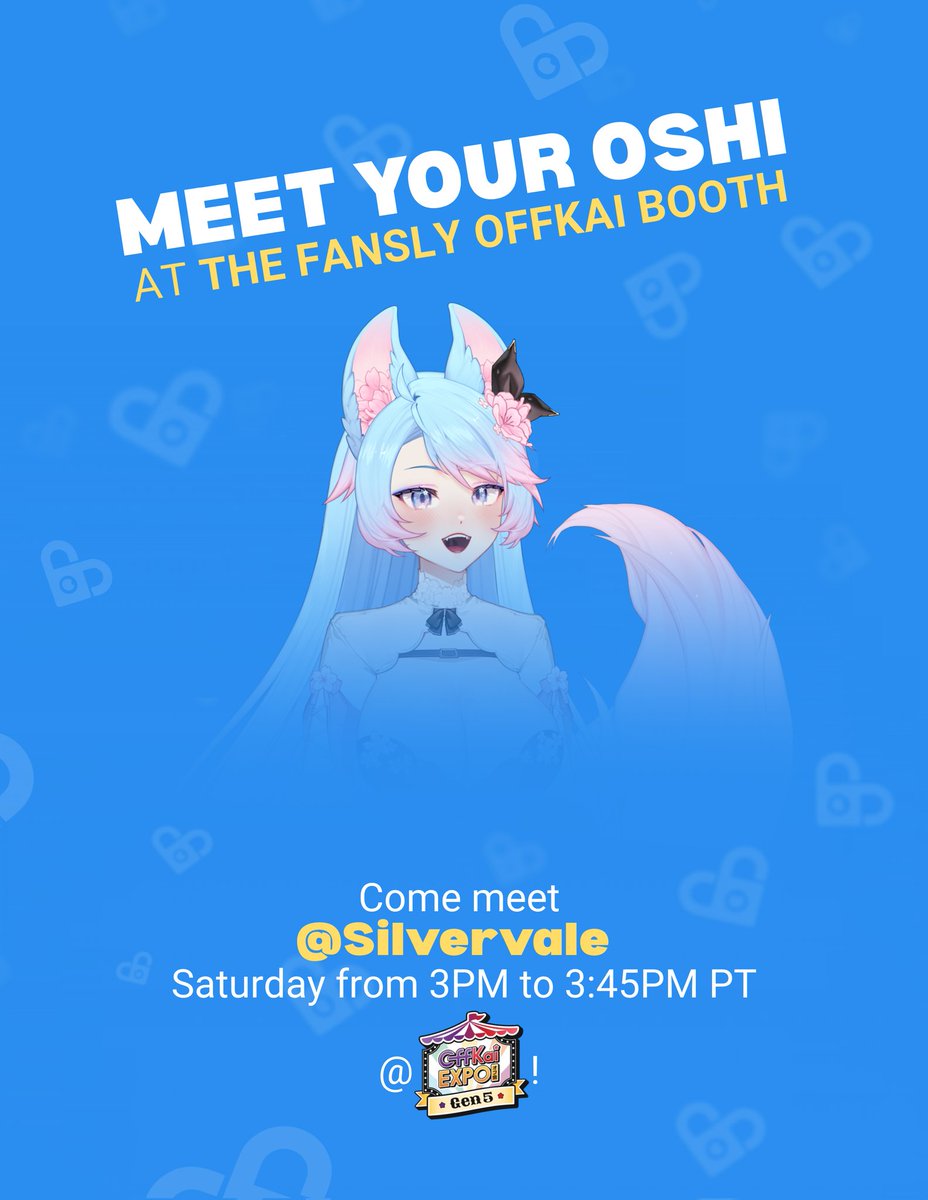 _Silvervale_'s tweet photo. I'll be at the Fansly booth for an irl meet and greet at Offkai! c:

I can't wait to see everyone! 🥰 https://t.co/dwGTtp4lQx