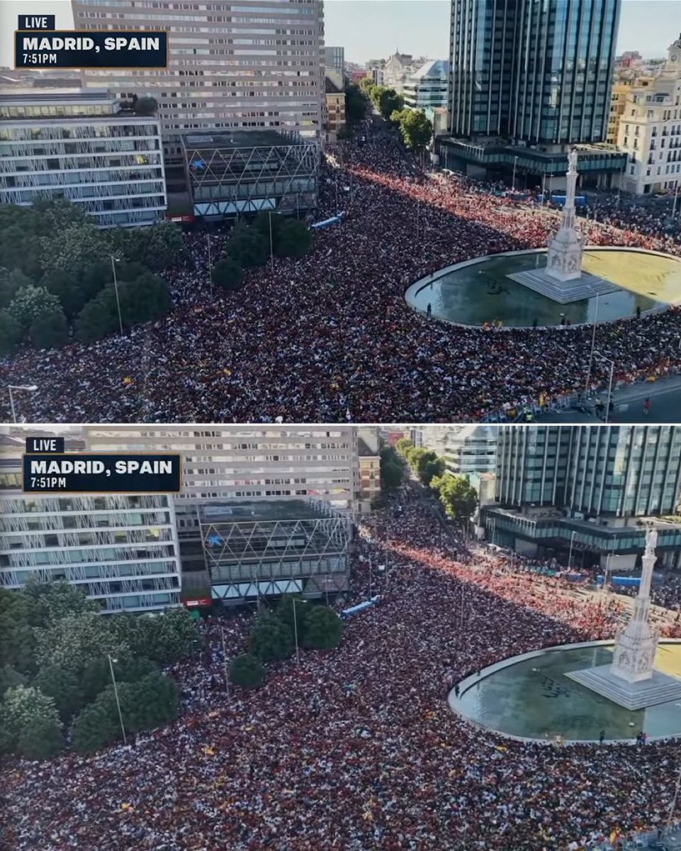 AlertaNews24's tweet photo. 🇪🇸⚽️🇦🇷 | MUNDIAL 2026: Decenas de miles de personas en las calles de Madrid viendo la final de la Copa del Mundo. https://t.co/itMDdTMSSk