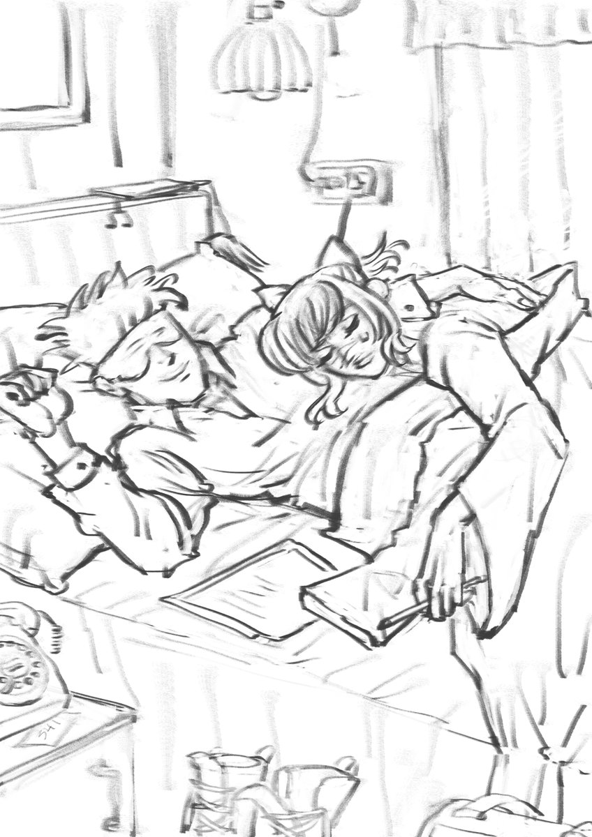 kat_ran_art's tweet photo. #goutaweek2026
#goutaweek #gojohime
Day 4
Only one bed
The hotel where they were forced to spend the night due to the mission had only one single room left. The arguments over who would sleep on the bed were ultimately resolved this way.
Gojo was willing to sleep on the floor. https://t.co/8wMPI4FTJi
