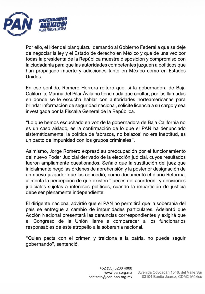 AccionNacional's tweet photo. Desde el PAN acusamos persecución política del gobierno a la oposición

#Boletín  🗞️ https://t.co/MQzyQPbfXh