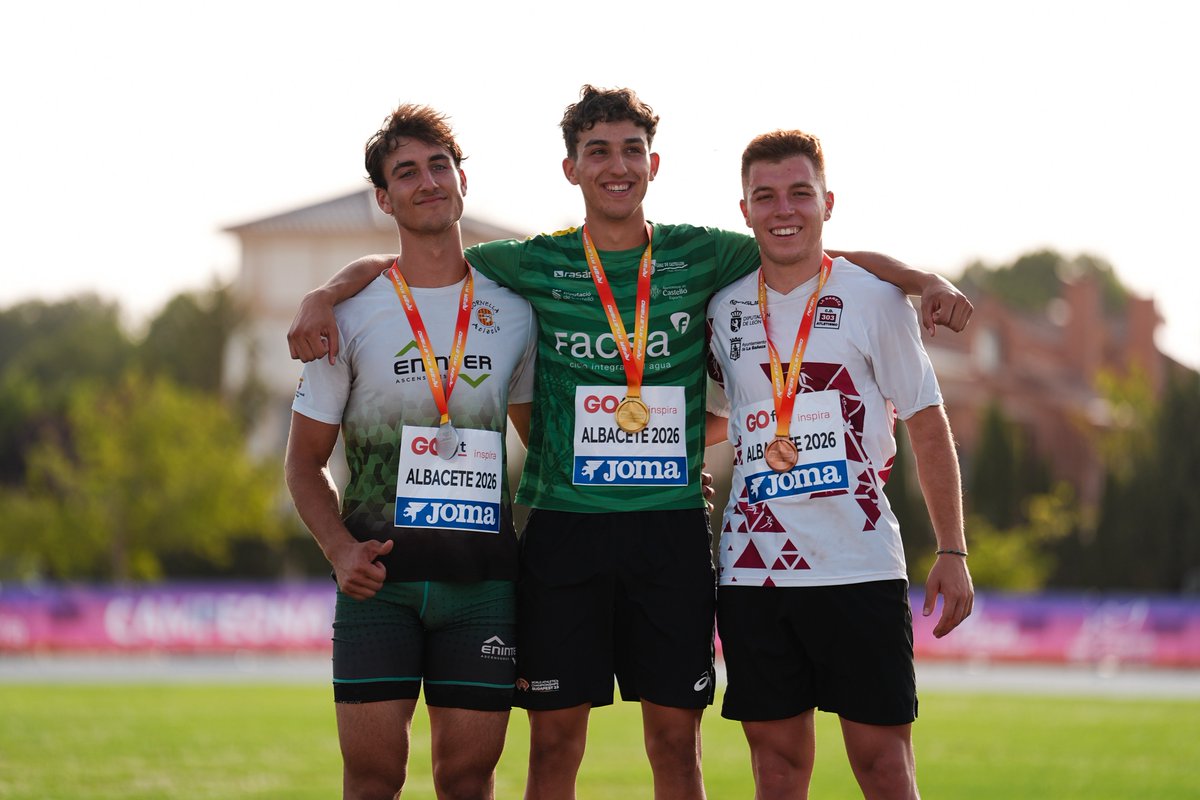 atletismoRFEA's tweet photo. Nuevos campeones tras las últimas finales 🏅

👉 Altura 🚹
🥇 Nicolas Clemente
📏2️⃣.1️⃣6️⃣

👉 Decatlón 🚹
🥇 Ignacio Mateo Lozano
⏱️ 6️⃣3️⃣2️⃣8️⃣

👉 Lanzamiento de disco 🚺
🥇 Andrea Njimi Tankeu
📏5️⃣5️⃣.8️⃣5️⃣

👉 3.000 m 🚺
🥇 Patricia Delgado
⏱️ 9️⃣:3️⃣8️⃣.0️⃣6️⃣

📊 https://t.co/tWji2srF56 
📺 @RTVEplay
🔗 https://t.co/nimu1UtwDl
