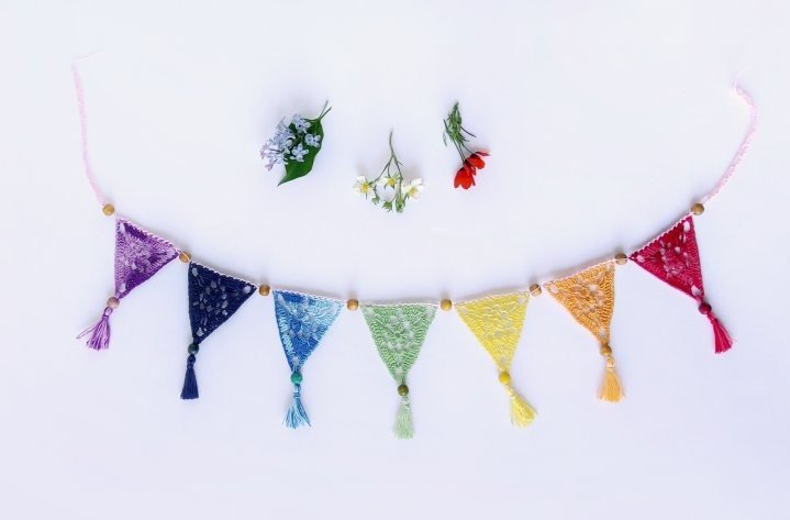 AniaLace's tweet photo. Crochet Triangle Garland with Tassels, Boho Lace Bunting, Cotton Wall Decor https://t.co/tag73nU4No https://t.co/ThiMqFUZSo