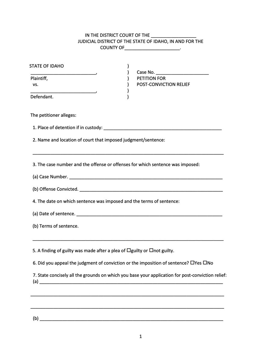TgCz76's tweet photo. Idaho v Kohberger - is a Petition for Post Conviction Relief coming? Here's a Sample Petition
Miscarriage of Justice, Hunter v US/Garza v Idaho
#Idaho4 https://t.co/Mhv1txh1CH
