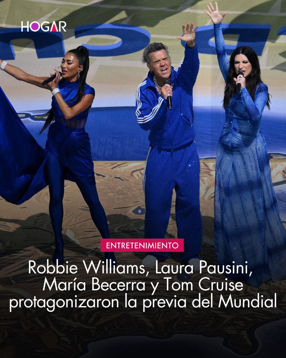 RevistaHogar's tweet photo. 🎤✨ La ceremonia previa a la final del #Mundial2026 estuvo llena de música y emoción. Robbie Williams, Laura Pausini y Nicole Scherzinger interpretaron 'Desire', mientras que María Becerra y Spanish Brass pusieron voz a los himnos de Argentina y España. https://t.co/WnsREezeTv https://t.co/MSgqNtcqoK
